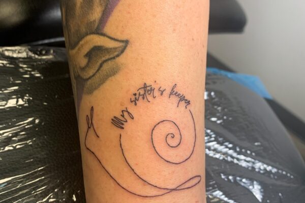 snail Fine Line Tattoo in San Diego